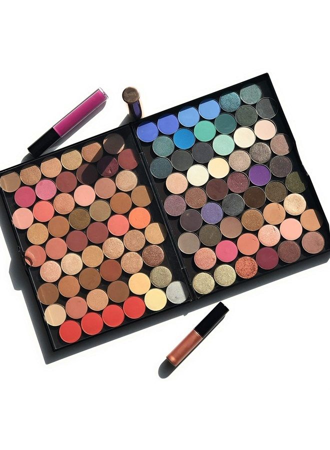The Adept Palette in Singularity Black - Double Sided Magnetic Empty Palette with Divider, Holds Over 100 Single Round Standard Sized Eyeshadow Pans, Hardshell Case