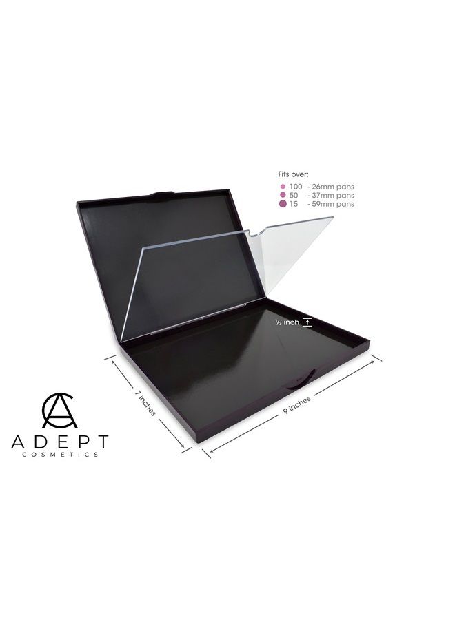 The Adept Palette in Singularity Black - Double Sided Magnetic Empty Palette with Divider, Holds Over 100 Single Round Standard Sized Eyeshadow Pans, Hardshell Case