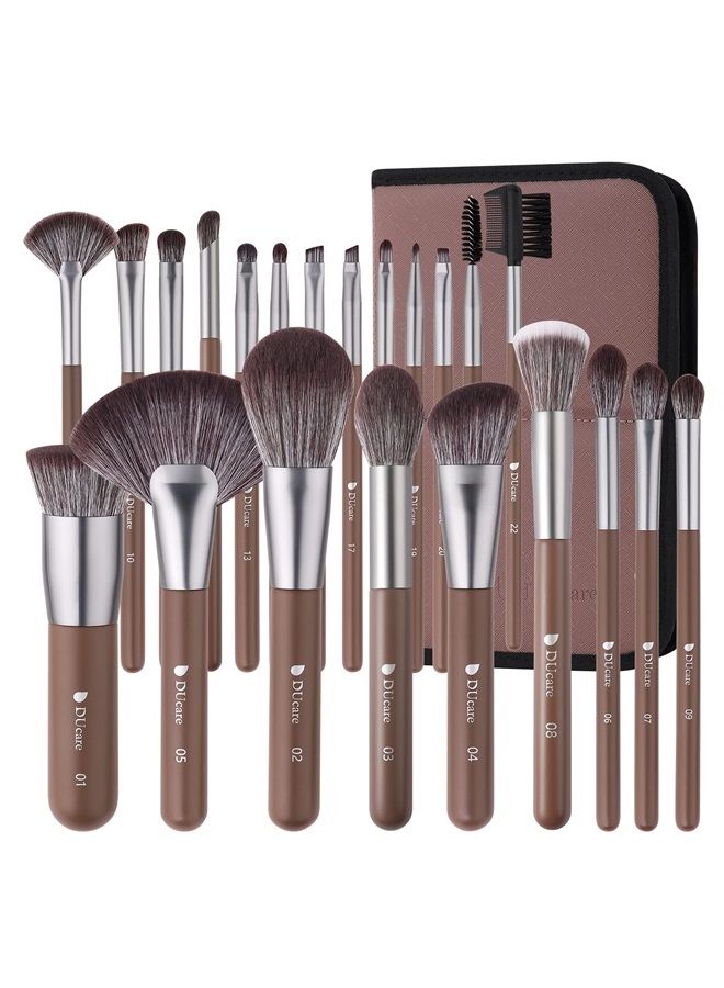 Makeup Brushes Professional with Bag 22Pcs Makeup Brush Set Premium Synthetic Kabuki Foundation Blending Brush Face Powder Blush Concealers Eye Shadows with Case