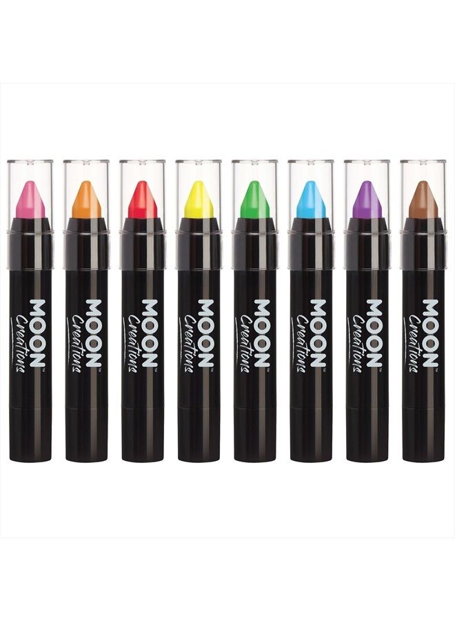 Face Paint Stick / Body Crayon Set of 8 Makeup for The Face & Body by Moon Creations - 0.12oz