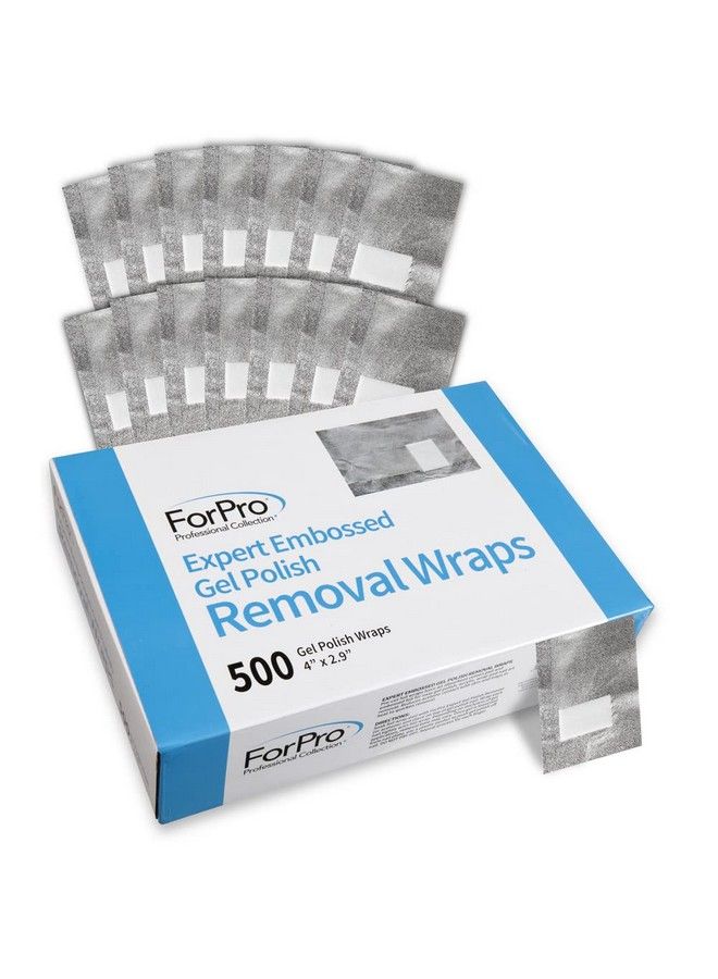 Forpro Expert Embossed Gel Polish Removal Wraps Precut With Cotton Pad Remove Gel Polish Acrylics & Nail Art 4” L X 2.9” W 500Count