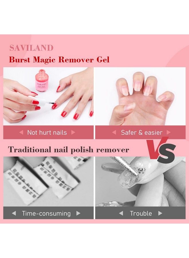 Gel Nail Polish Remover Kit 2*15Ml Gel Nail Polish Remover With Cuticle Oil Strawberry Flavor Remove Gel Polish Quickly & Easily No Need For Soaking Or Wrapping Moisturize & Sooth Cuticle