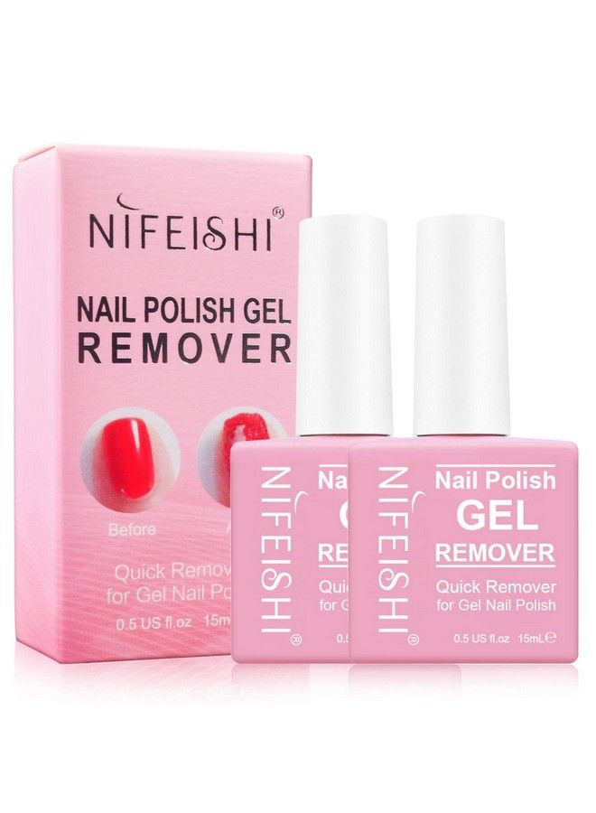 Gel Nail Polish Remover (2Pcs) Gel Polish Remover For Nails In 35 Minutes No Need For Foil Easily & Quickly Soak Off Gel Polish (0.5 Fl Oz)
