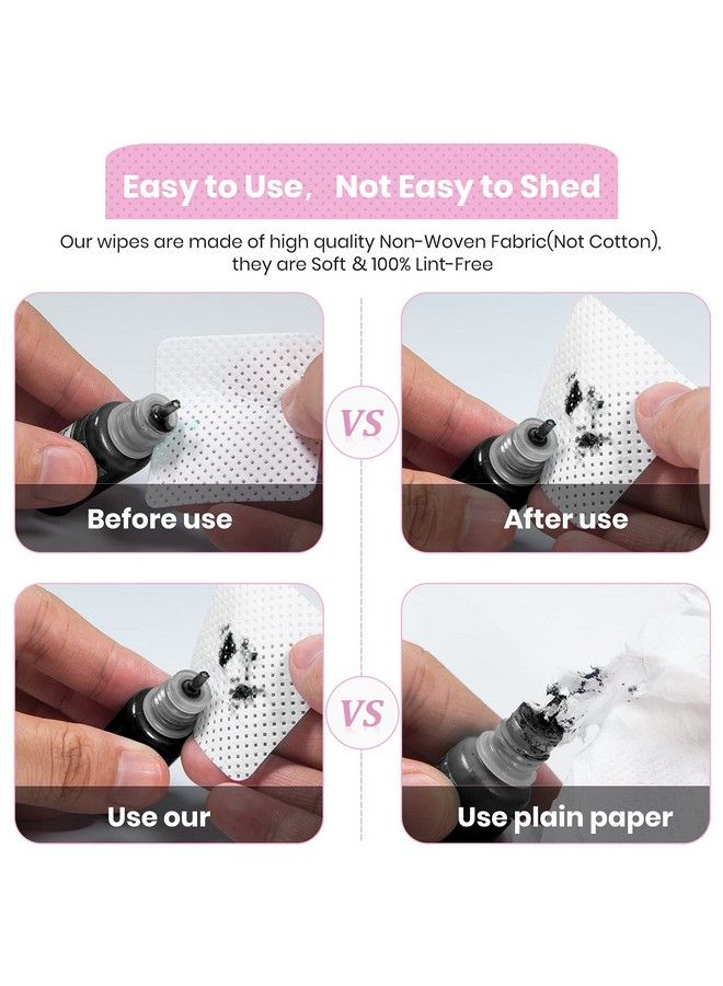 400 Pcs Eyelash Extension Glue Wipeslint Free Nail Wipessuper Absorbent Soft Nonwoven Fabric Adhesive Nail Polish Remover Wipe Glue Wiping Cloth For Lash Extension Supplies And Nail Polish Bottle