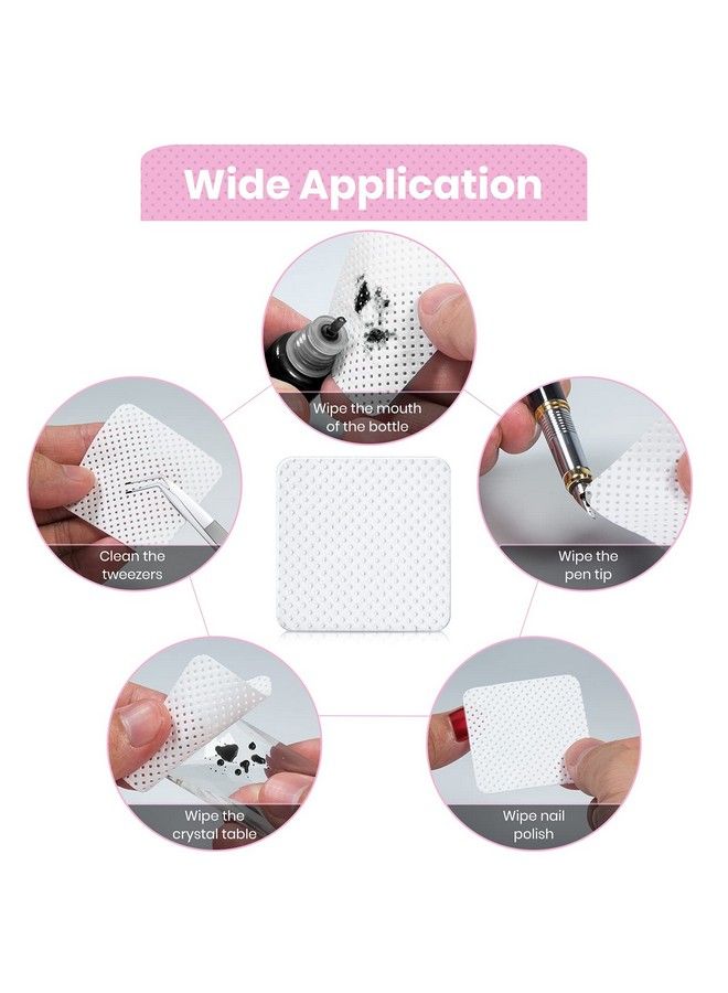 400 Pcs Eyelash Extension Glue Wipeslint Free Nail Wipessuper Absorbent Soft Nonwoven Fabric Adhesive Nail Polish Remover Wipe Glue Wiping Cloth For Lash Extension Supplies And Nail Polish Bottle