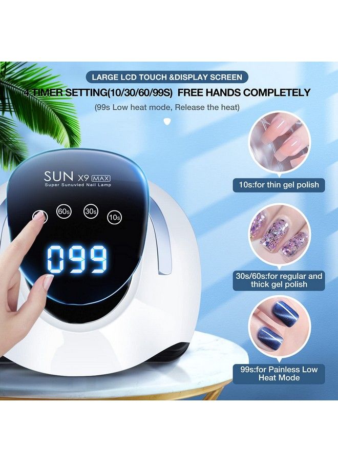 220W Uv Led Nail Lamp Uv Light Dryer For Nails Gel Polish With 57 Lamp Beads 4 Timer Setting & Lcd Touch Display Screen Auto Sensor Professional Nail Light