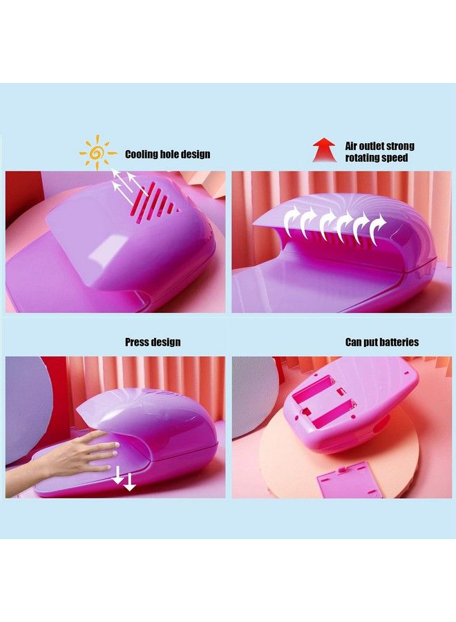 Nail Dryer Portable Fan Air Blow For Regular Nail Polish[Purple]