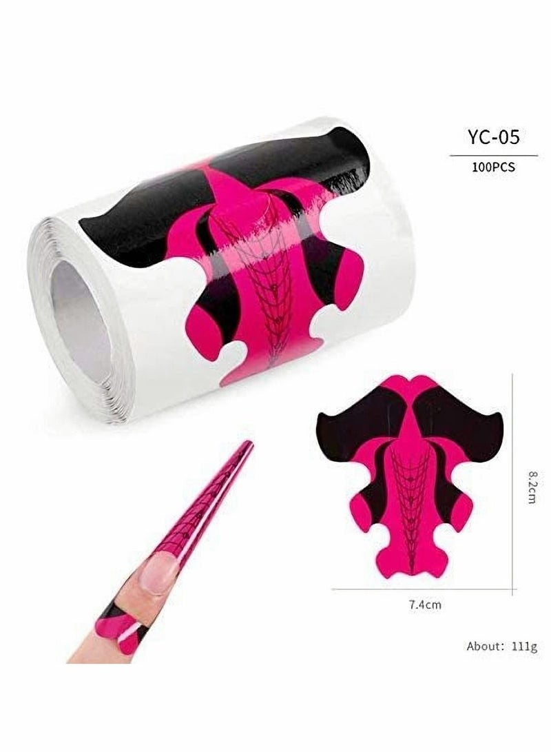 Nail Form Tips, Shape Nail Art Acrylic Extension Nail Forms Stickers Extension Builder Form Stencil Manicure Tool DIY Home Salon Supplies-400 Pcs