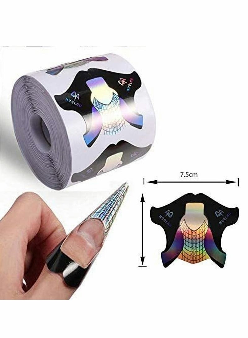 Nail Form Tips, Shape Nail Art Acrylic Extension Nail Forms Stickers Extension Builder Form Stencil Manicure Tool DIY Home Salon Supplies-400 Pcs