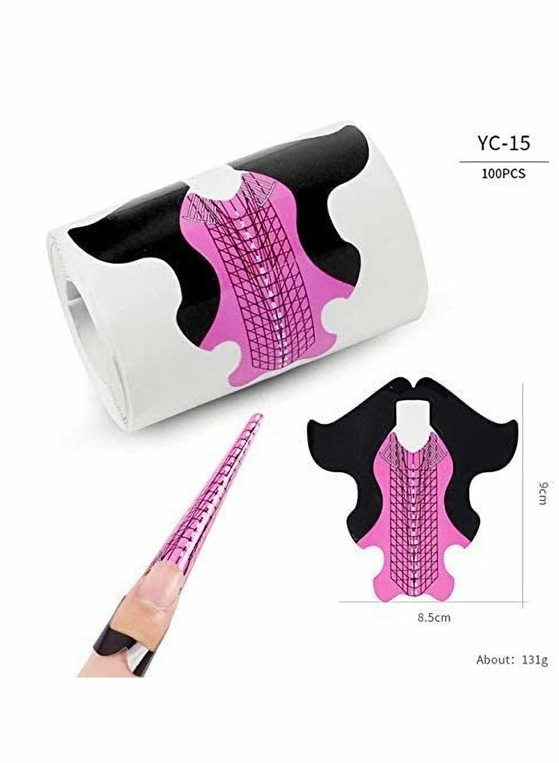 Nail Form Tips, Shape Nail Art Acrylic Extension Nail Forms Stickers Extension Builder Form Stencil Manicure Tool DIY Home Salon Supplies-400 Pcs
