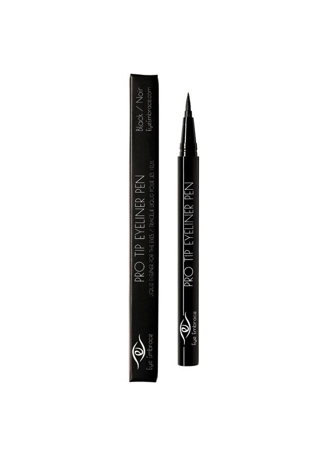 Pro Tip Eyeliner Pen: Black Waterproof FeltTip Liquid Eyeliner Pen for the Eyes CrueltyFree (Black)