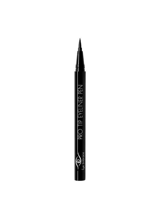 Pro Tip Eyeliner Pen: Black Waterproof FeltTip Liquid Eyeliner Pen for the Eyes CrueltyFree (Black)