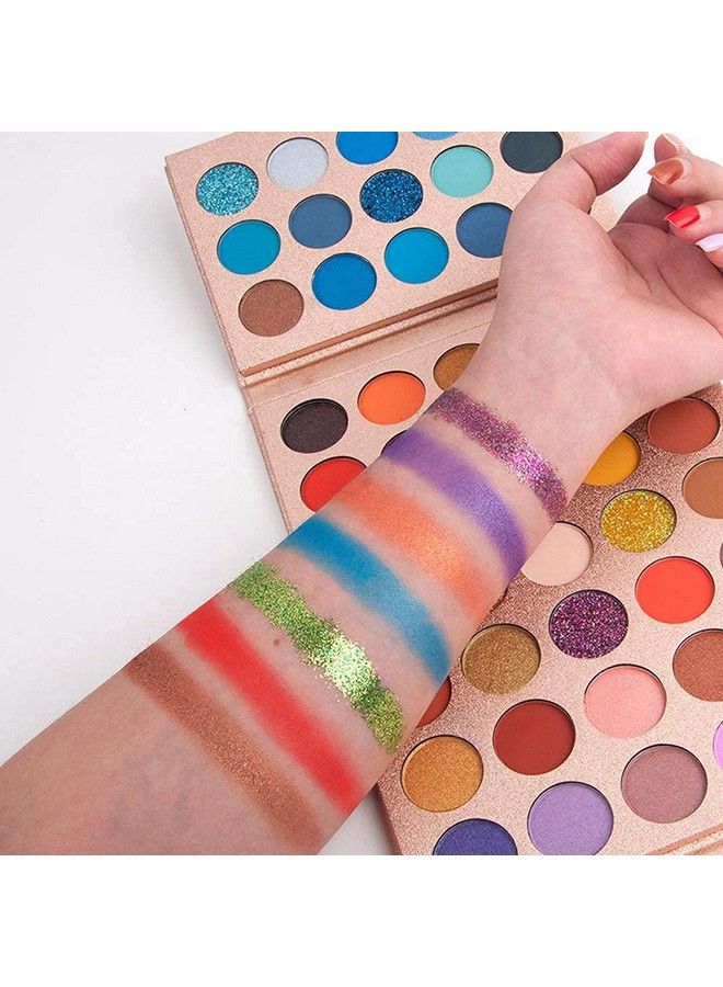 65 Colors Professional Eyeshadow Palette ，Highly Pigmented Glitter Metallic Shimmer Matte Makeup Palettes Ultra Blendable Nude Bright color Natural board Make Up Palletes（Rose Gold）