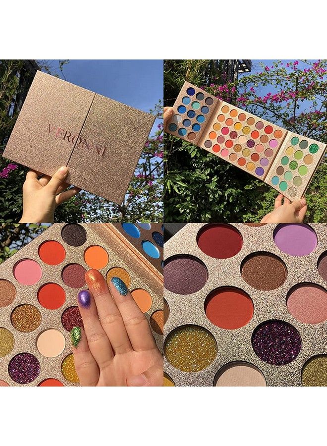 65 Colors Professional Eyeshadow Palette ，Highly Pigmented Glitter Metallic Shimmer Matte Makeup Palettes Ultra Blendable Nude Bright color Natural board Make Up Palletes（Rose Gold）