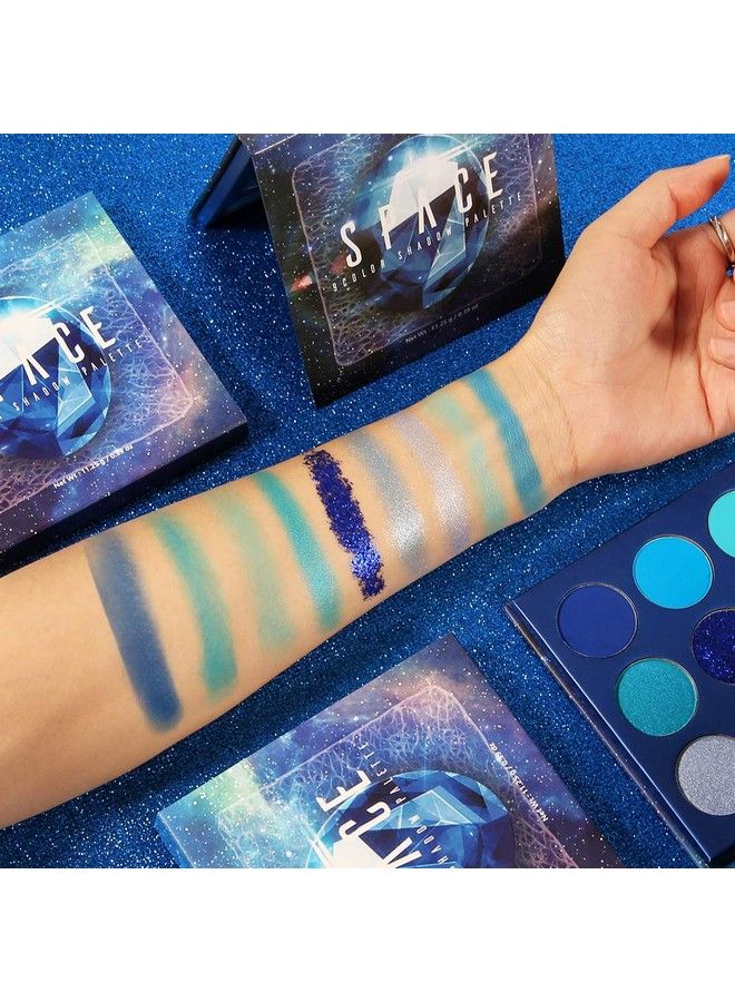 Eyeshadow Palette 9 Colors Gemstone Shadow Palette Highly Pigmented Mattes Shimmers Naked Smokey Glitter Cream Colorful Powder Blendable Long Lasting Waterproof Makeup PaletteBlue