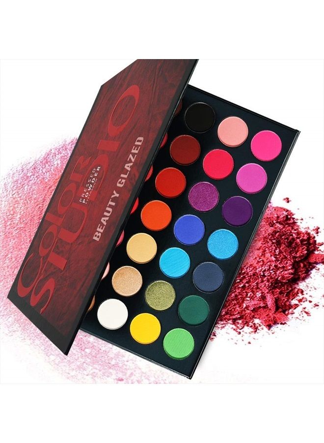 35 Color Studio Eyeshadow Palette for Halloween Makeup, Pop Makeup Inner Artist Matte Shimmer Luminous Velvet Texture Pressed Colors Powder Creamy Eye Shadow Blendable Natural Makeup Palette