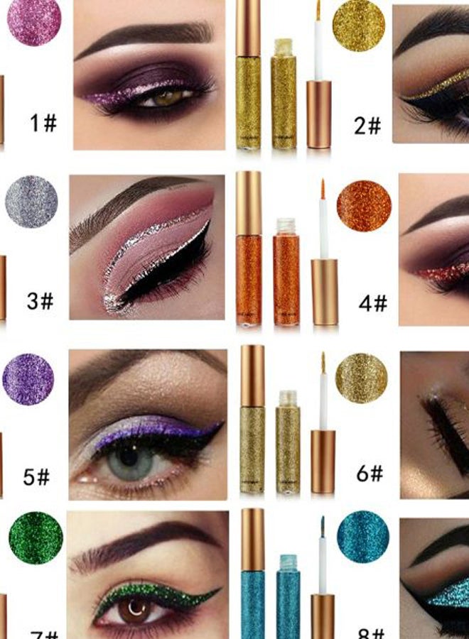 10-Piece Metallic Shimmer Glitter Eyeshadow Set Multicolour