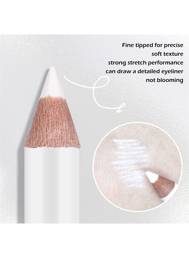 12 Packs Professional Highlighter Eye Liner Pen, Soft Strokes Easy to Color Eyeshadow Pencil, Waterproof, Long lasting, White Eyeliner Pencil Makeup