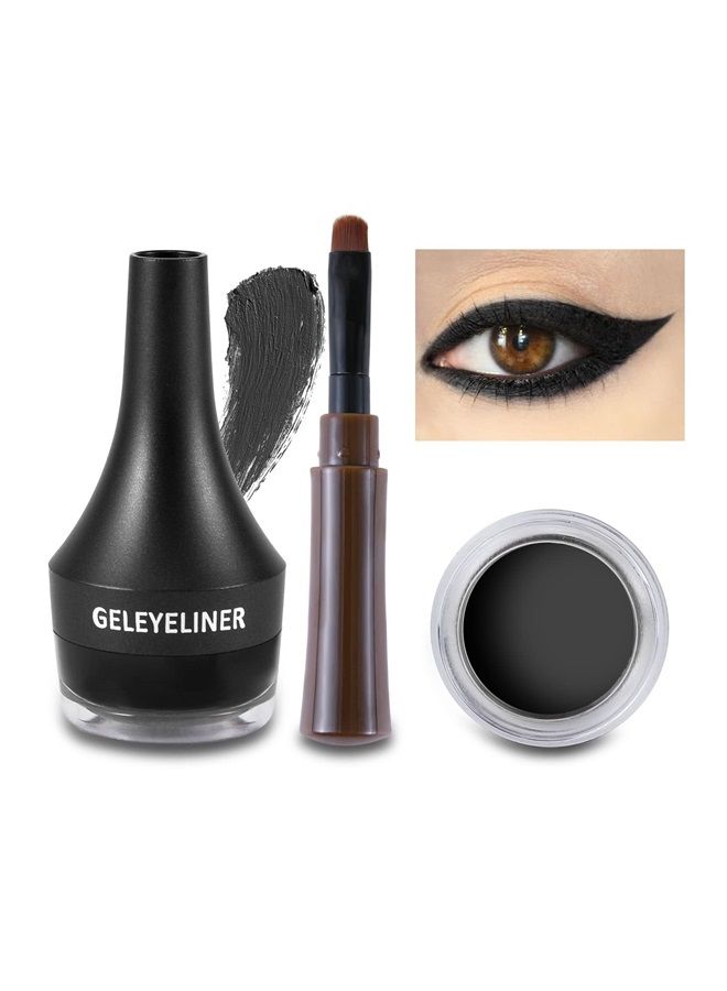 Eyeliner Waterproof Gel Eyeliner Smudge-proof Eye Liner Gel Makeup High Pigment Eye Makeup Set Easy to Apply Long-lasting For All Day