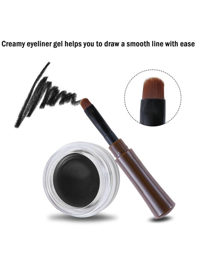 Eyeliner Waterproof Gel Eyeliner Smudge-proof Eye Liner Gel Makeup High Pigment Eye Makeup Set Easy to Apply Long-lasting For All Day