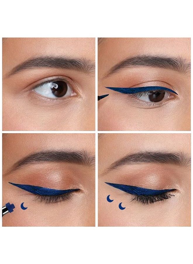 4Pcs Double-head Liquid Stamp Eyeliner Pencil, 5 in 1 Pink Flowers Red Heart Blue Moon Purple Star Shapes Face Stamps Makeup Colorful Waterproof Slim Gel Felt Tip High Pigment Liquid Eyeliner & Seal