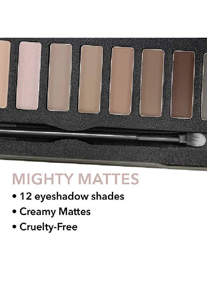 Mighty Mattes Eyeshadow Palette 12 Natural Nude Colors Flawless Longlasting Makeup