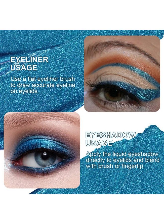 Blue Liquid Glitter Eyeshadow for Women With Smooth Moisturizing Formula Liquid Eyeliner Shimmer Eye Makeup Easy to Remove Vegan & CrueltyFree019 oz (10)