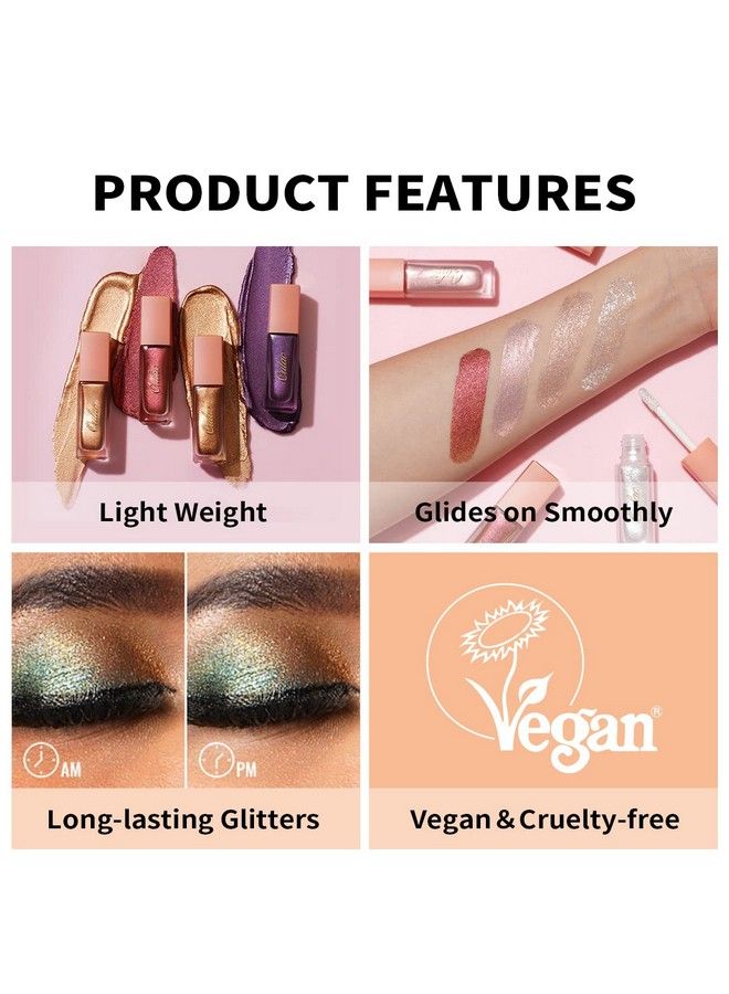 Blue Liquid Glitter Eyeshadow for Women With Smooth Moisturizing Formula Liquid Eyeliner Shimmer Eye Makeup Easy to Remove Vegan & CrueltyFree019 oz (10)