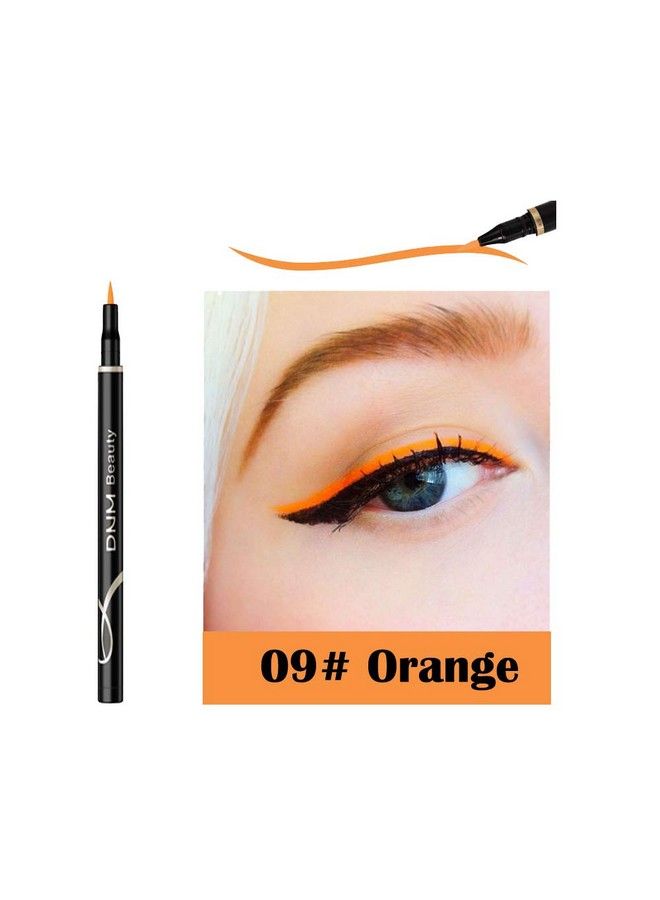 Cat Eye Makeup Waterproof Neon Colorful Liquid Eyeliner Pen Make Up Comestics Longlasting Black Eye Liner Pencil Makeup Tools (orange)