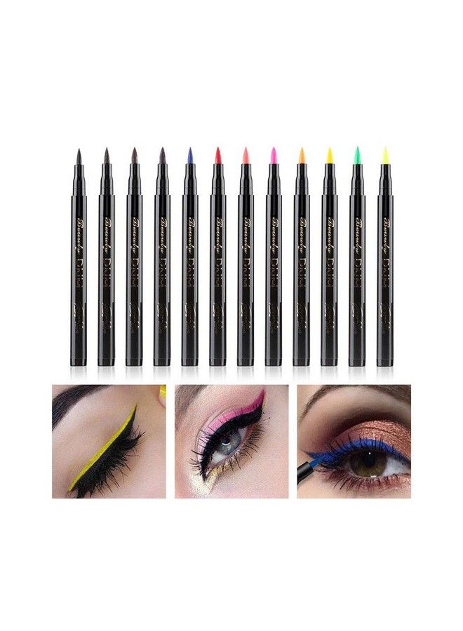 Cat Eye Makeup Waterproof Neon Colorful Liquid Eyeliner Pen Make Up Comestics Longlasting Black Eye Liner Pencil Makeup Tools (orange)