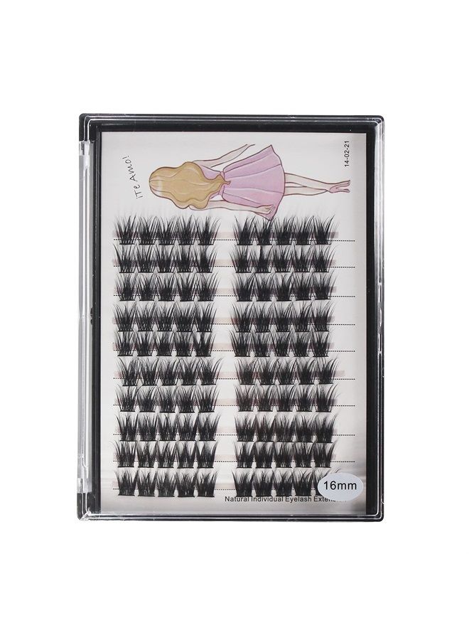 100 Clusters/box Home Eyelash Extension Thick Segmented 3D Effect Glue Bonded Individual Eyelash Extension Eyelashes Bunches Professional Makeup False Eyelashes (10MM)