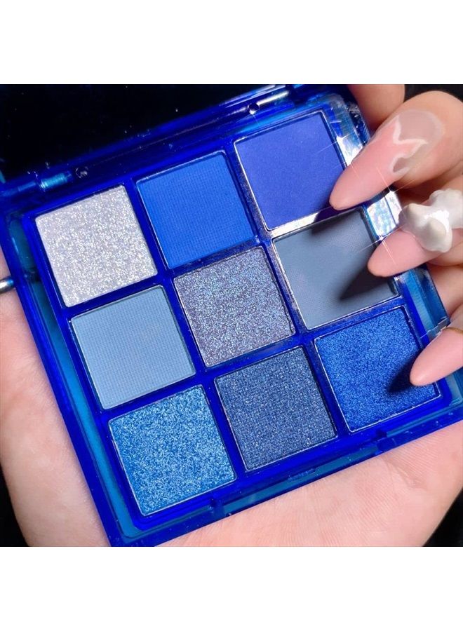 Blue Eyeshadow Palette Glitter Eye shadow Makeup,Navy Blue Eyeshadow Shiny Sparkle Shimmer Glitter blue Eyeshadow Waterproof Pallete,royal blue Glitter Blue Eye Eyeshadow Make Up(E)