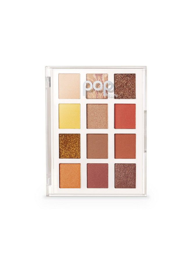 POPBEAUTY Lightshow Palette Fire Fit : Multi Texture Eyeshadow Palette : 12 Shades Intense Pigment Eye Colour : 05 Oz