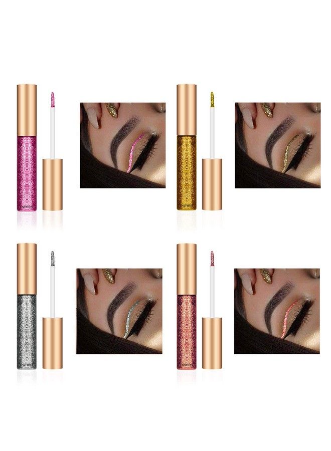 10 Colors Liquid Glitter Eyeliner Metallic Shimmer Glitter Eyeshadow Long Lasting Waterproof Shimmer Sparkling Eyeliner Eye Shadow10pcs