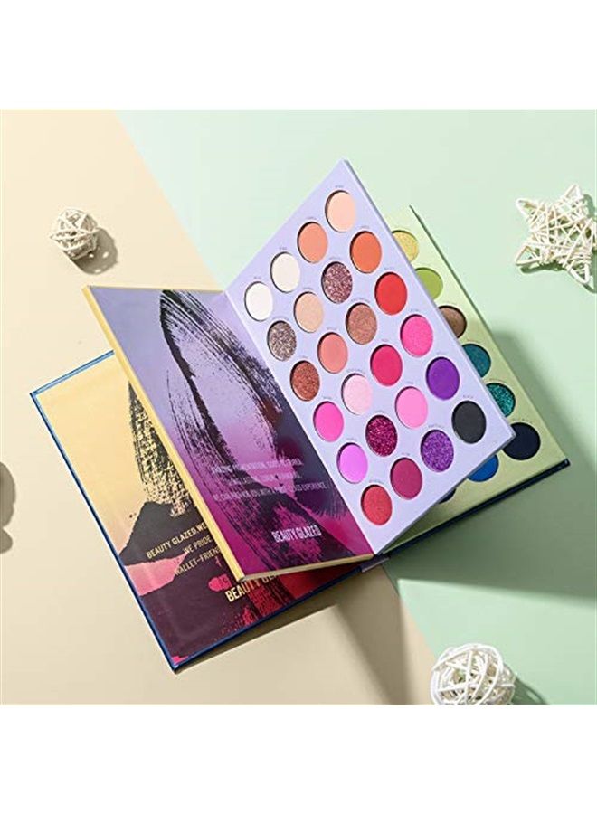 Highly Pigmented 72 Colors Eyeshadow Makeup Palette, Matte Shimmer Metallic Eye Shadow Pallet Long Lasting Blendable Natural Colors Make Up Eye Shadows All in One Gift Kit