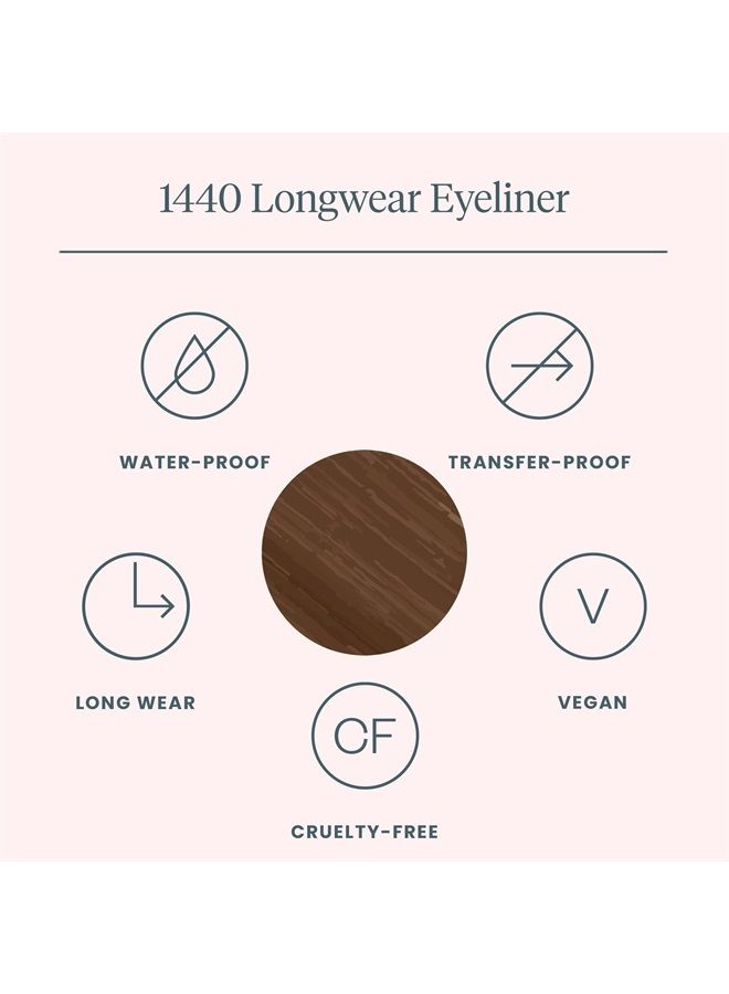 1440 Longwear Brown Eyeliner Pencils Waterproof Eyeliner Pencil, Eye Makeup Brown Eyebrow Pencil Long Lasting Smudge Proof (Brown Sugar)
