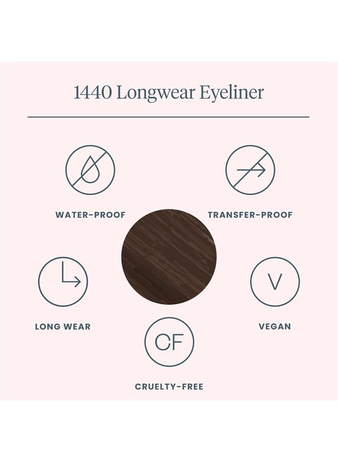 1440 Longwear Waterproof Eyeliner Pencil, Brown Eyeliner Pencil, Brown Eyeliner For Women Brown Eye Makeup (Kalamata)