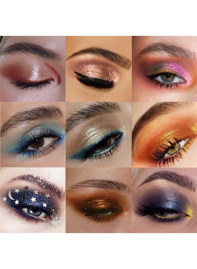 Galactic Assemble Eyeshadow Palette 14 Colors Metallic Shimmer Glitter Eye Shadow Pallet Highly Pigmented Galaxy Eye Makeup Palette Create Space-like Eye Looks Vegan & Talc Free
