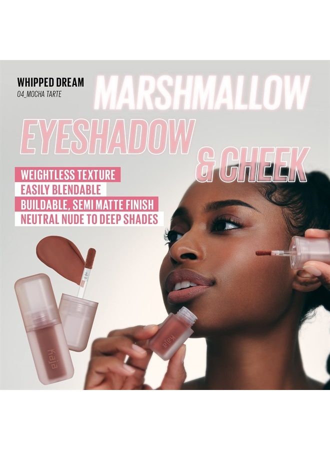 Multi-purpose Liquid Eyeshadow & Blush - Whipped Dream | with Cotton Seed Oil, 4 Shades, Buildable, Blendable, Airy Semi-matte Finish, 01 Coral Souffle, 0.17 Oz