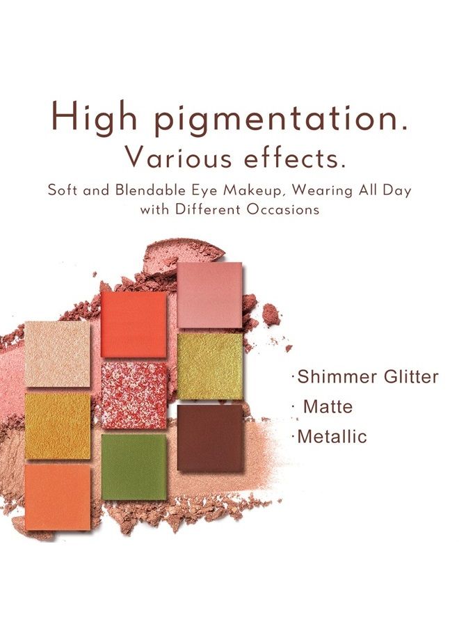 CATKIN Eyeshadow Palettes Sparkly Eyeshadow Matte and Glitter Makeup Matte Shimmer Highly Pigmented Makeup Palettes Eye shadow 9 Colors Neutral Cosmetic Eye Shadows