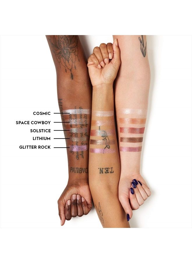 24/7 Moondust Glitter Eyeshadow Single (Space Cowboy - Champagne Gold Silver Sparkle), Buildable Sparkly Eye Glitter, Long-lasting Shimmer Finish, Reflective Eye Shadow Topper - 0.06 oz