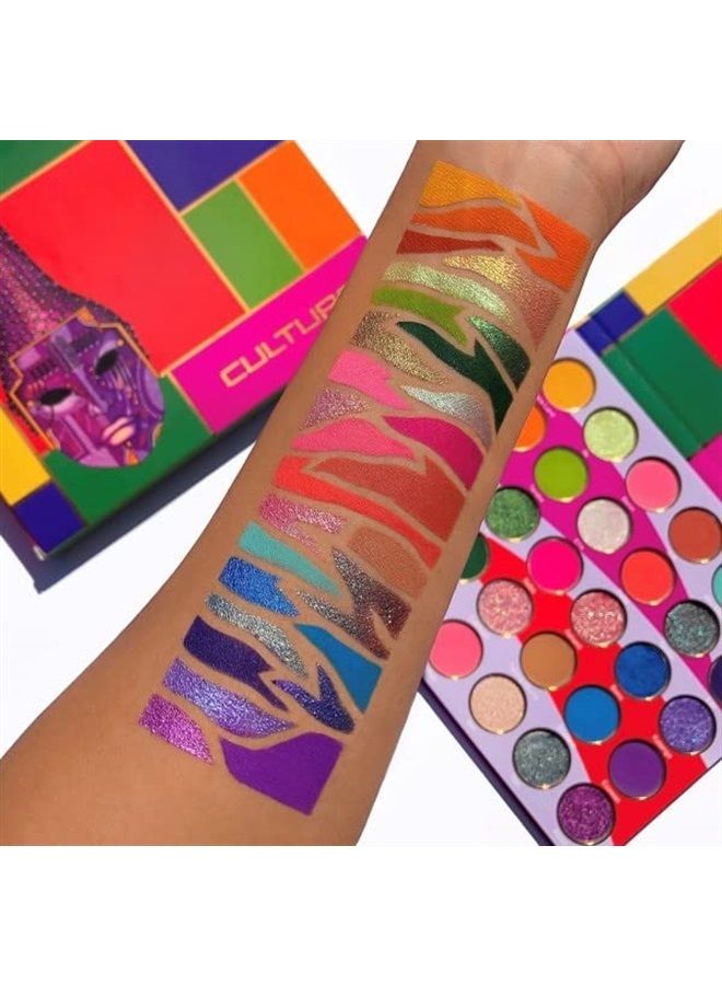 Yellow, Greens, Purple, Chromatic Eyeshadow Palette - Professional Eye Makeup, Pigmented Eyeshadow Palette, Makeup Palette for Eye Color & Shine, Pressed Eyeshadow Cosmetics, Shades of 3