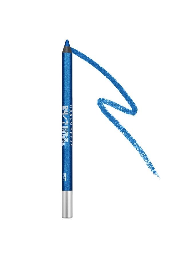 24/7 Glide-On Eyeliner Pencil, Roxy - Metallic Bright Blue with Glitter Finish - Award-Winning, Waterproof Eyeliner - Long-Lasting, Intense Color