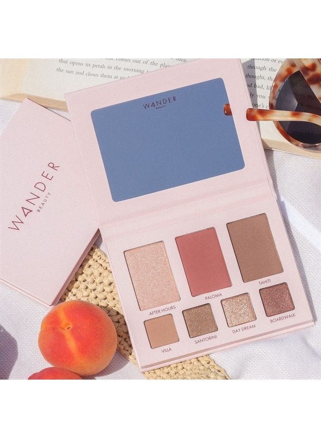 Getaway Eye & Face Palette - Island Hop (Medium/Dark) - All-in-One Full Face Makeup Palette Enriched With Vitamin E - For Day & Night Looks - 4 Shadows, Highlighter, Blush, and Bronzer