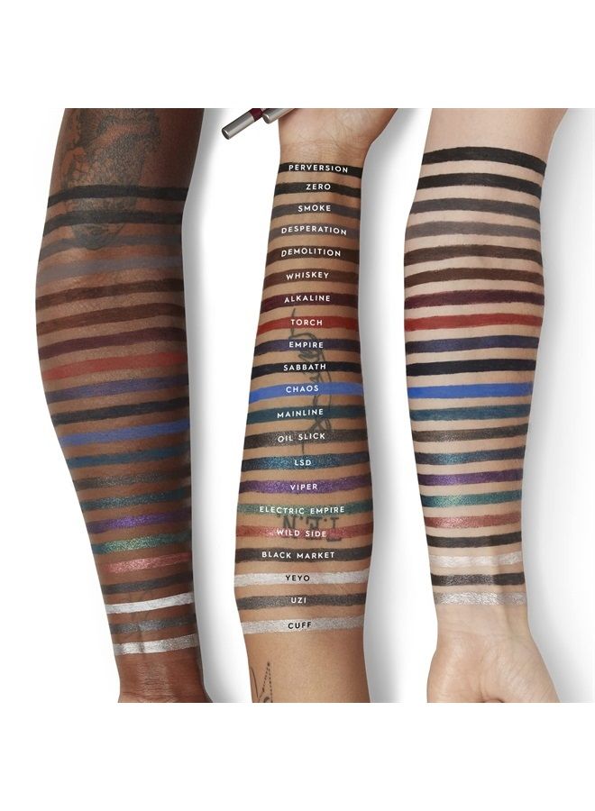 24/7 Glide-On Waterproof Eyeliner Pencil - Long-Lasting, Ultra-Creamy & Blendable Formula - Sharpenable Tip – Viper (Metallic Purple with Glitter Finish) - 0.04 Oz