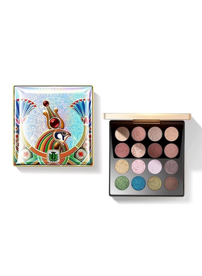 The British Museum Egypt Collection Eyeshadow Shimmer Matte Glitter 16 Colors Eyeshadow Palette (#11 Montu)