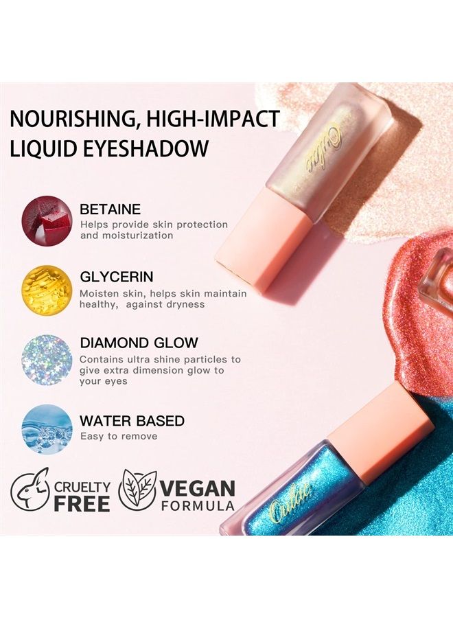 Purple Liquid Eyeshadow Glitter Eyeshadow| Liquid Eyeliner Shimmer Eye Makeup| Non-creasing Lightweight Moisturizing Formula Easy to Remove. Vegan & Cruelty-Free (08)