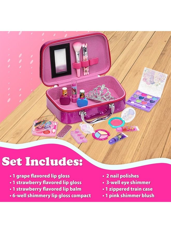 Disney Princess Tiana, Cinderella, Jasmine, Moana and Ariel Fashion Purse Set with Makeup, Toys Gift for 3 4 5 6 7 8 9 10 11 12 Years Old Kid