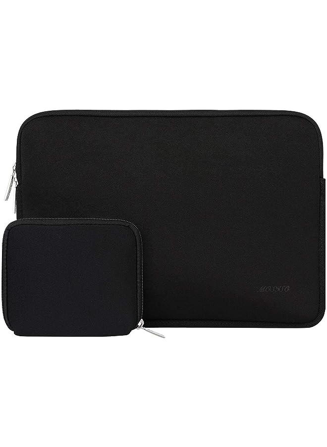 Laptop Sleeve Compatible With Macbook Air 13 Inch M2 A2681 M1 A2337 A2179 A1932 2022-2018/Pro 13 M2 M1 A2338 A2251 A2289 A2159 A1989 A1706 A1708, Neoprene Bag With Small Case, Black