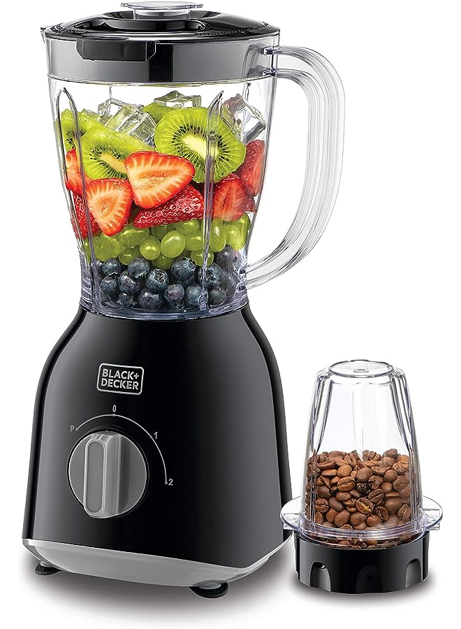 400W 1.0L Blender With 2 X Blender Jars & Grinder Mill, Black - Bx365Pr-B5